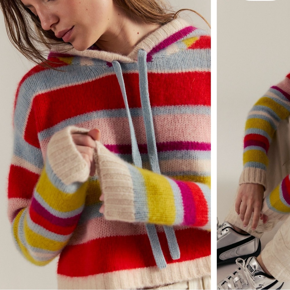 Free People Candy Lane Cashmere Hoodie, M